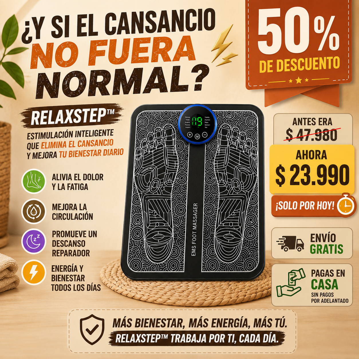 RelaxStep™ – Estimulación inteligente que elimina el cansancio y mejora tu bienestar diario