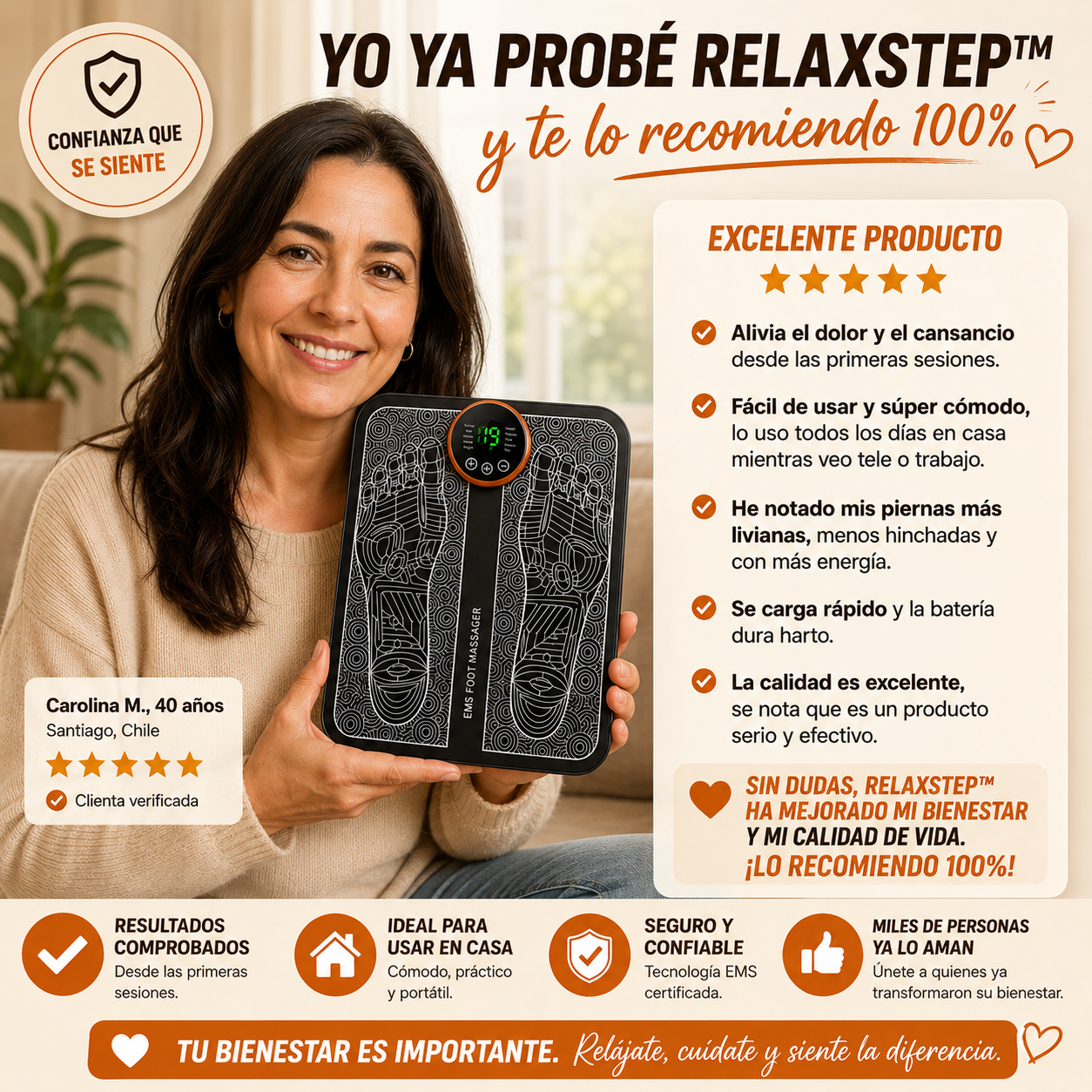 RelaxStep™ – Estimulación inteligente que elimina el cansancio y mejora tu bienestar diario