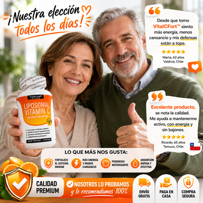 VitalCFort™ – Liposomal Vitamina C 2100mg, Absorción Rápida y Sistema Inmune Fortalecido