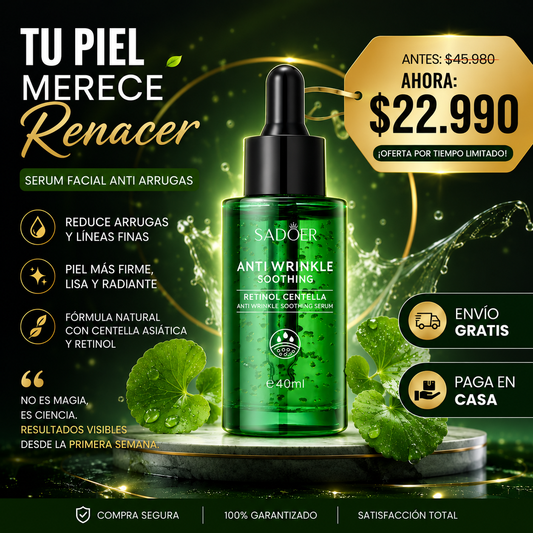RevivCell™ – Sérum Anti-Edad con Retinol & Centella Asiática, Borra Arrugas, Hidrata y Reafirma la Piel