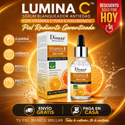LuminaC™ – Sérum Blanqueador Antiedad con Vitamina C Pura & Hialurónico | Piel Radiante Garantizada
