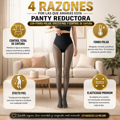 ThermoSlim™ – Panty Reductora con Forro Polar, Efecto Piel y Control de Cintura